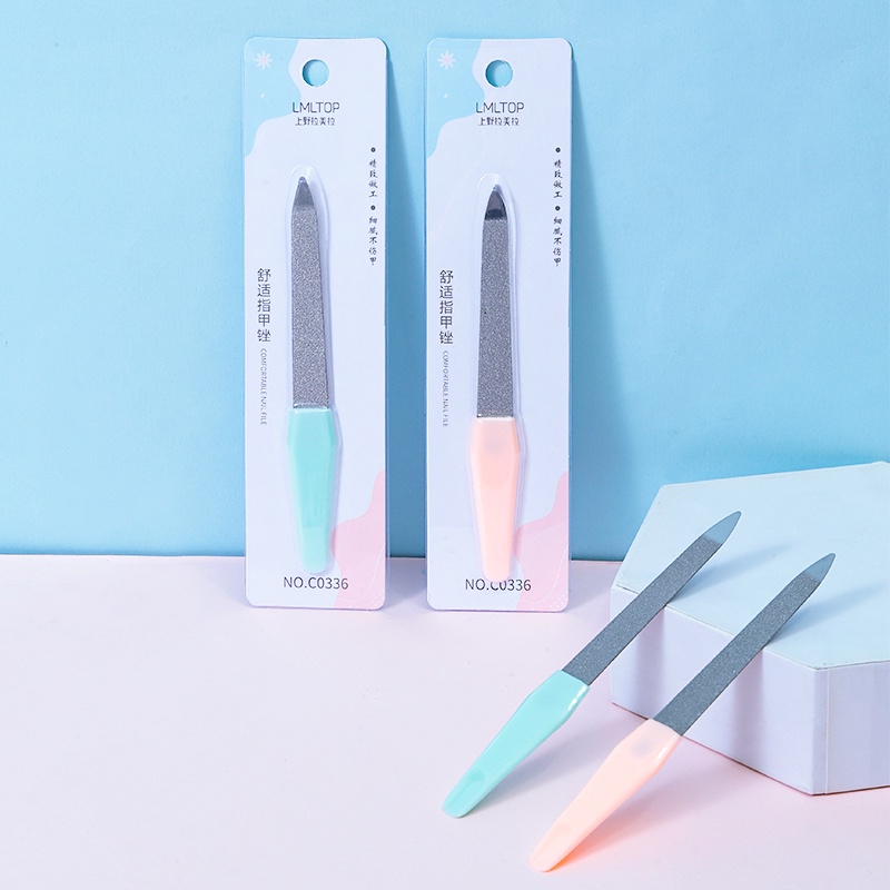 Alat Kikir Kuku Bahan Stainless Steel Kokoh Penghalus Kuku Amplas Kuku Nail File C0336