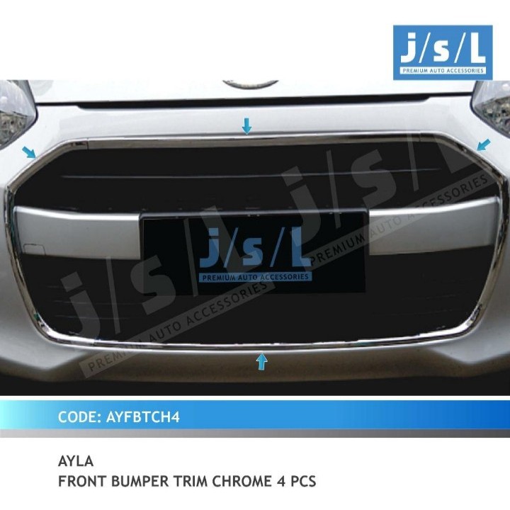 list bumper depan/front bumper trim ayla chrome 4pc