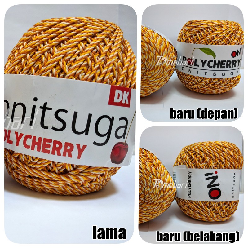 BENANG RAJUT POLYCHERRY POLYESTER SEMBUR COKLAT, ORANYE, PUTIH SB02