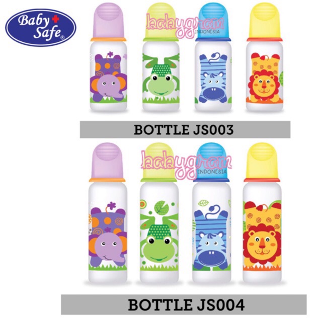 Babysafe Botol Susu Bayi 125ml &amp; 250ml - Baby Safe Feeding bottle - JS001 JS002 JS003 JS004 JS005