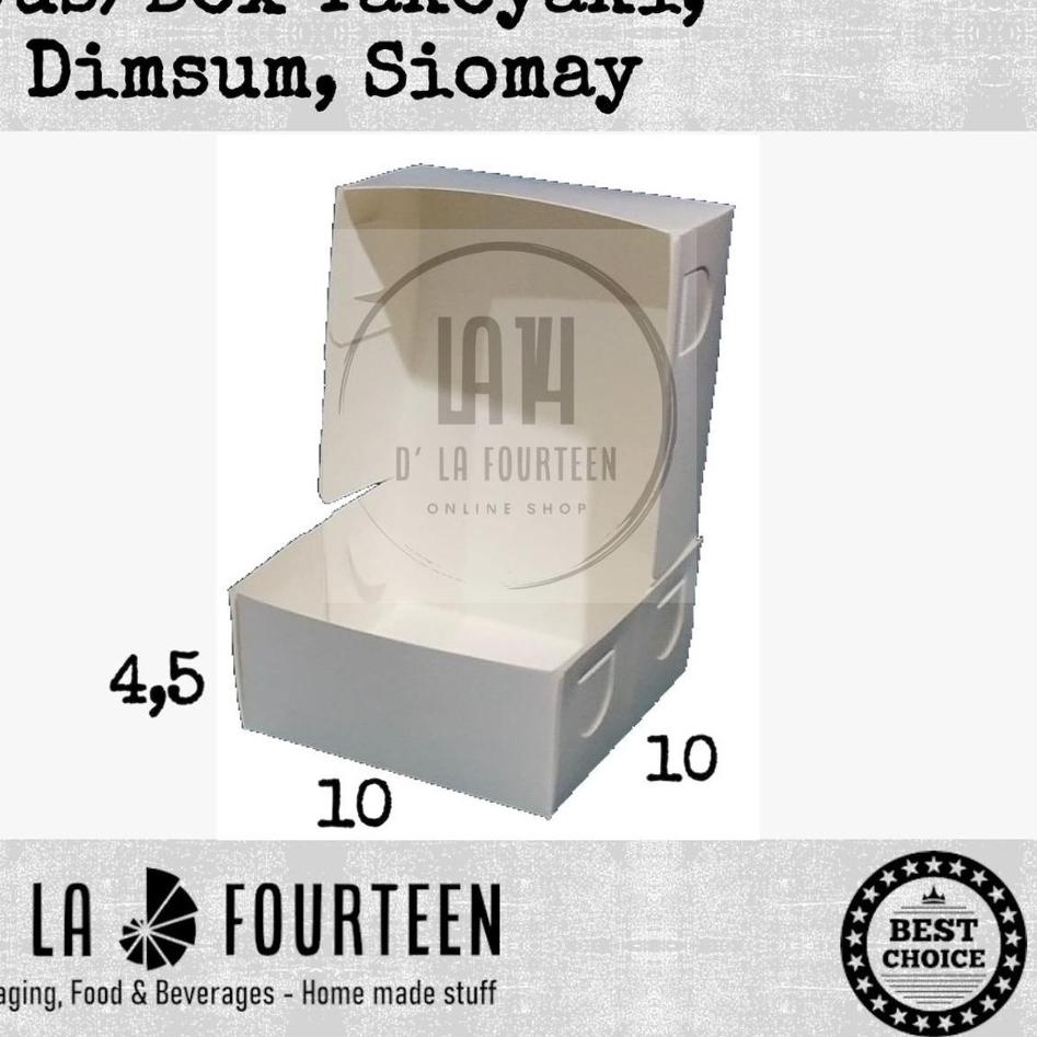 

Box Takoyaki Box Dimsum Box Siomay Dus Takoyaki / Dimsum uk 10x10x4.5cm isi 50pcs Special