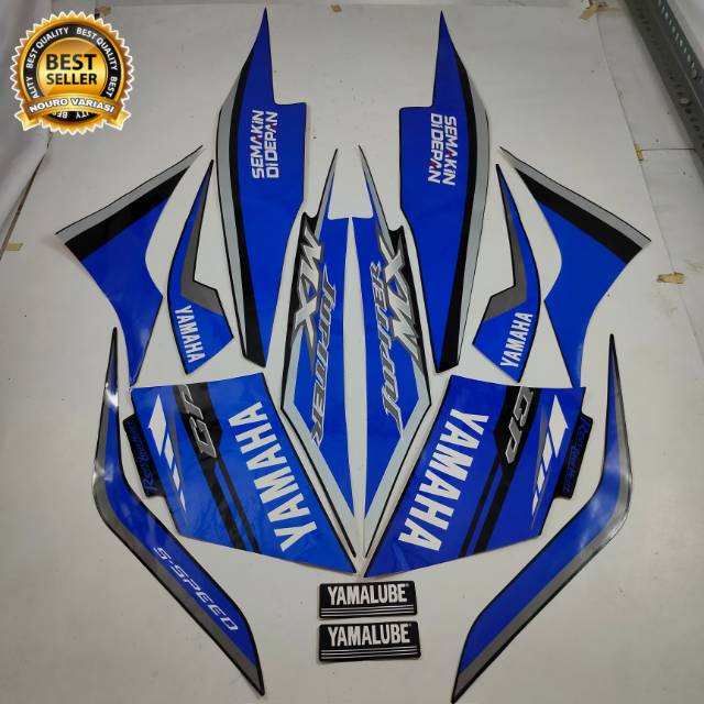 striping yamaha Jupiter  mx new 2014 gp series hitam biru stiker motor standar