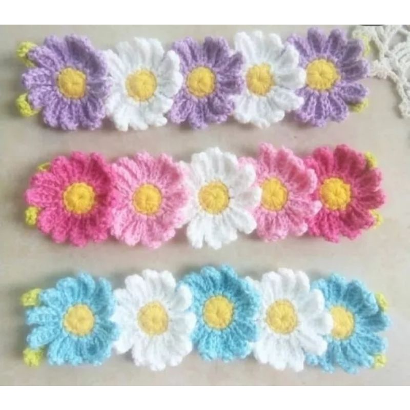 KONEKTOR MASKER RAJUT BUNGA DAISY