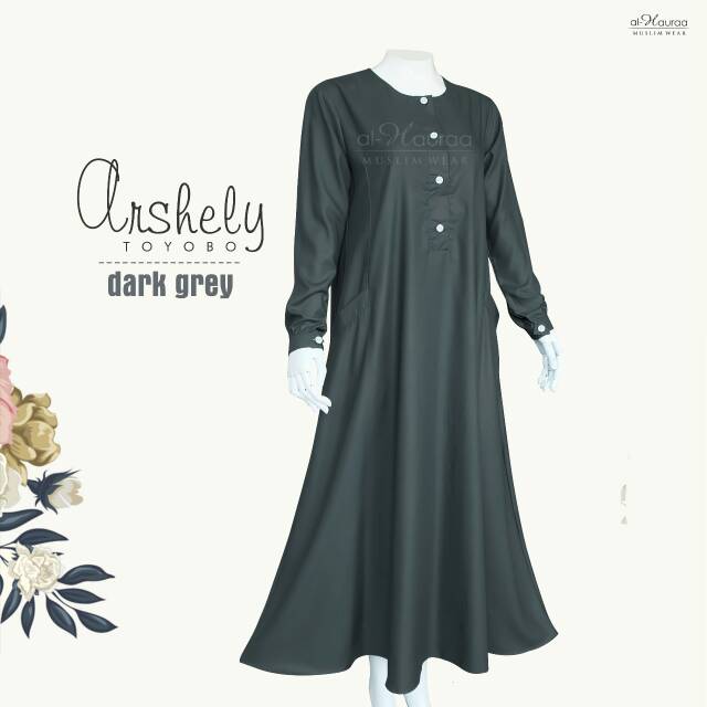 Gamis Arshely Toyobo DARK GREY by Alhauraa