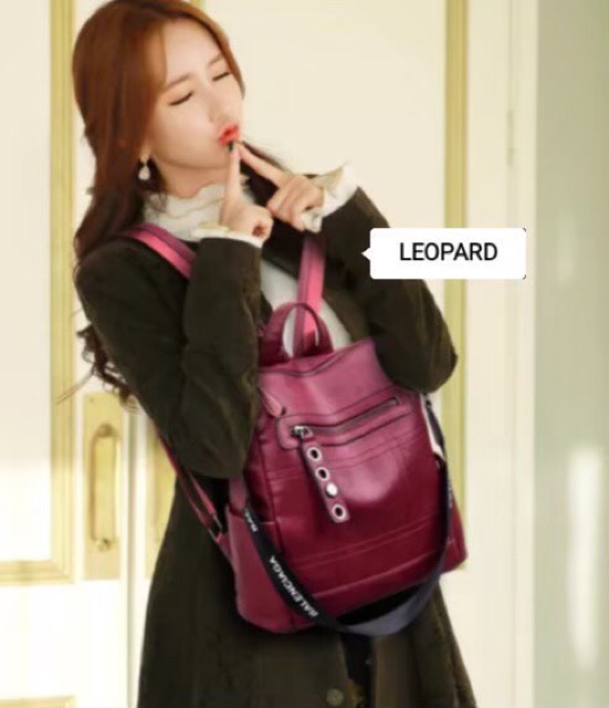 Tas Backpack Stylish Kulit TUXEDO free tali selempang pisban /tas ransel 2gaya selempang dan ransel