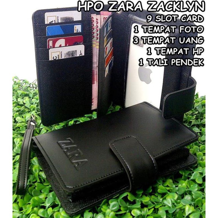 {Promo} Dompet Wanita Kulit Hpo Zara Zacklyn 1 Hp 5,7 Inch Hitam - Hitam