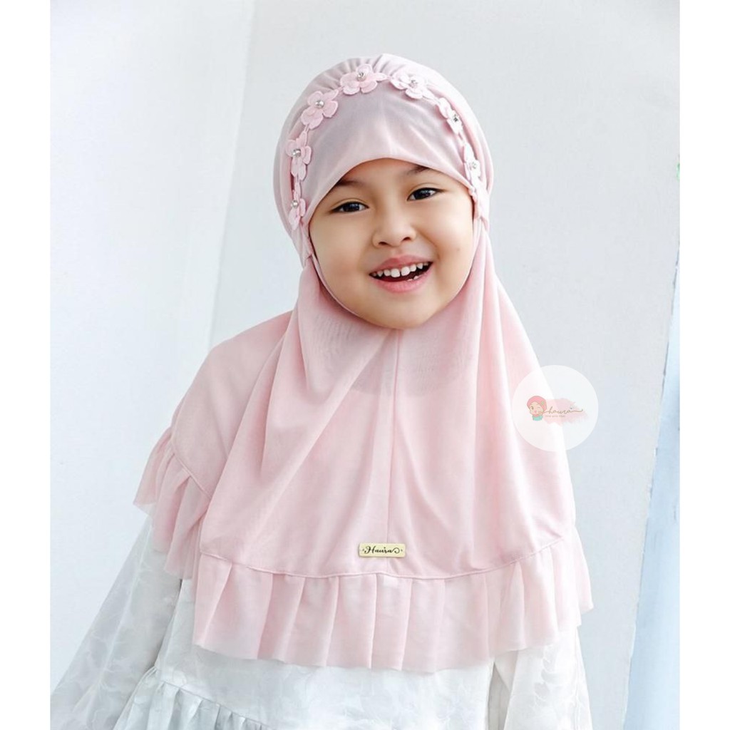 Jilbab Flower Garden Soft Tile | Jilbab Anak bahan Tile