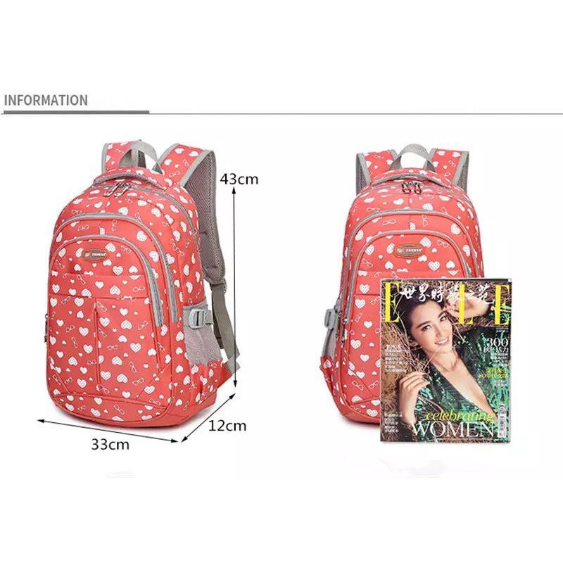 RASTA_BAGS17 - Tas Ransel Sekolah Anak Perempuan Cewek Wanita TK SD SMP SMA Fashion Korea Karakter Lucu Import