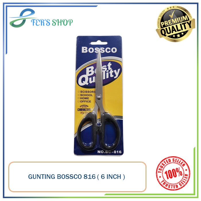 

GUNTING BOSSCO BC 816 / GUNTING 6 INCH / GUNTING KERTAS / GUNTING KANTOR / GUNTING SEKOLAH / ATK