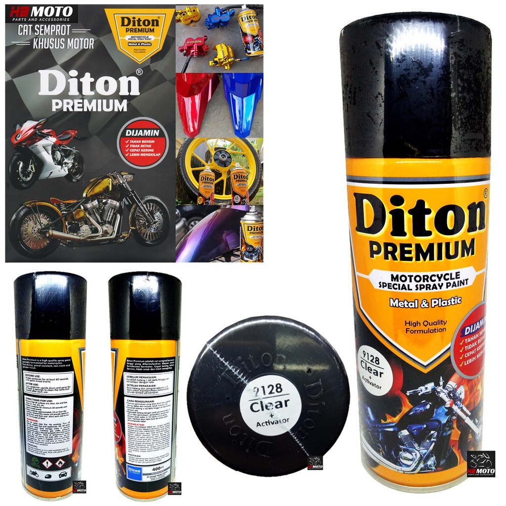 9128Clear Cat Semprot Diton Premium 9128 Clear + Activator ISI 400 CC / Cat Semprot Motor/Cat Diton