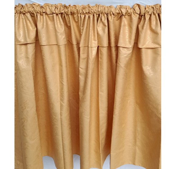Gorden Kolong dapur Poni Polos Emboss Coklat Gold/ Gorden Custom/ Gorden Jendela