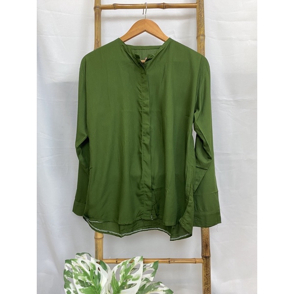 MAUDY SHIRT BLOUSE WANITA RAYON PREMIUM-ARMY