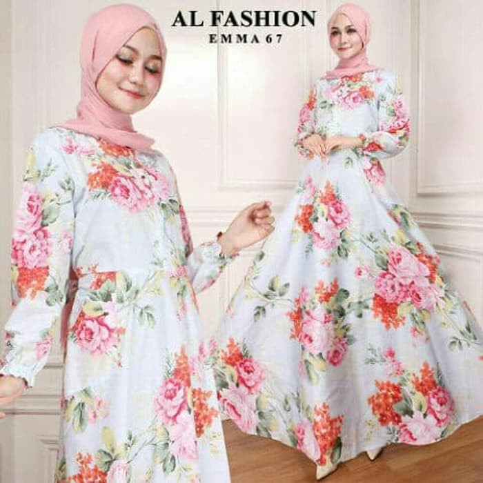 ( TERMURAH ) 0039  GAMIS  MURAH KEKINIAN  EMMA 67 BIRU MUDA
