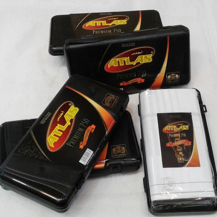 Cuci Gudang Sarung Tenun Putih Polos Halus Atlas Premium 750 (Eceran)