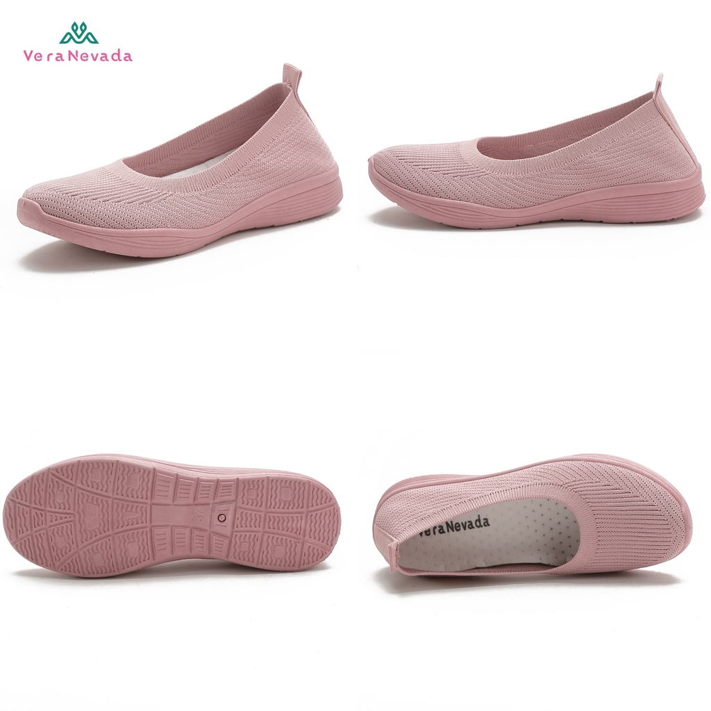Vera Nevada Sepatu FlyKnit Flat Slip On Wanita Shoes A02-8