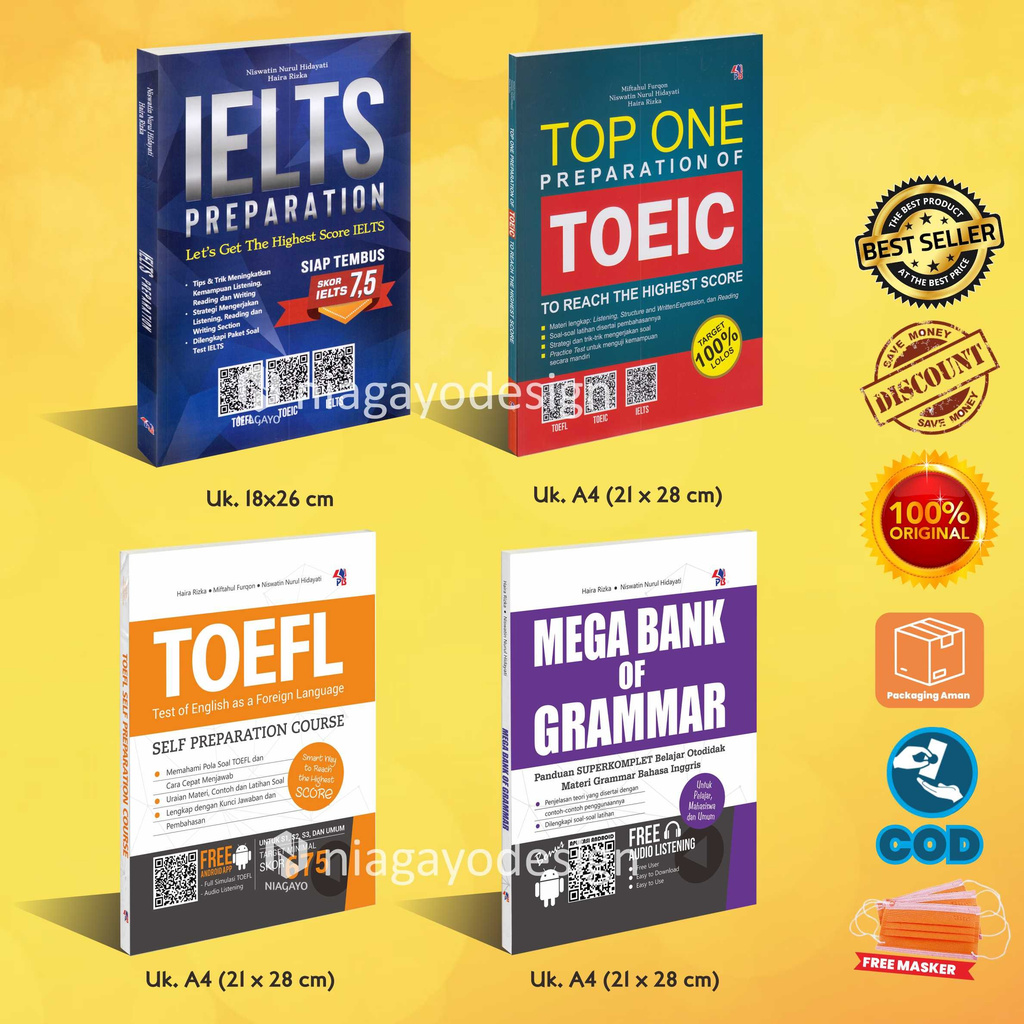 Jual Buku Bahasa Inggris : TOEFL Self Preparation Cource / Mega Bank Of ...