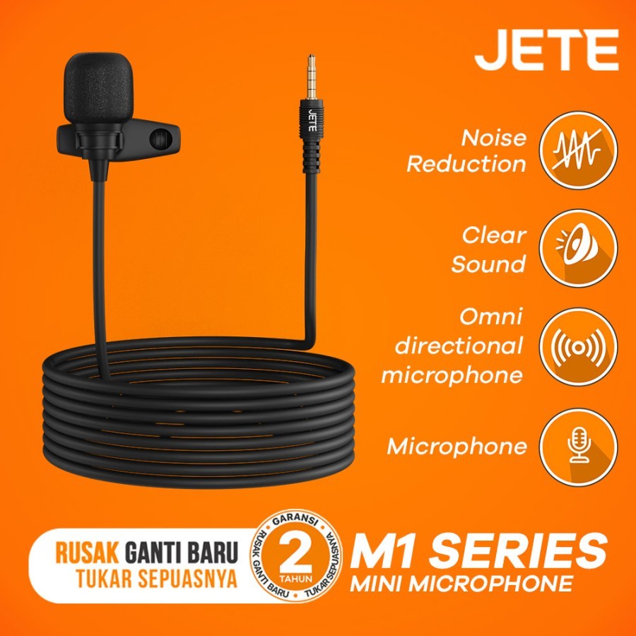 MINI MICROPHONE MIC CLIP ON JETE M1 MIC EXTERNAL UNTUK HP/LAPTOP 3.5MM