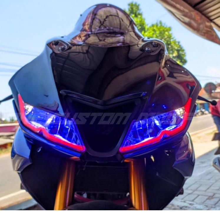 LAMPU ALIS DRL NEW R15 V3 BONUS DEVIL EYES LAMPU ALIS YAMAHA ALL NEW R15  LAMPU SENJA LAMPU ALIS LED