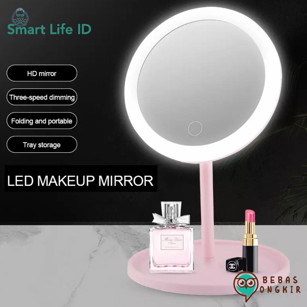 Makeup Mirror LED Lamp Lampu Cermin Kosmetik Recharger Cas Charger 500AB