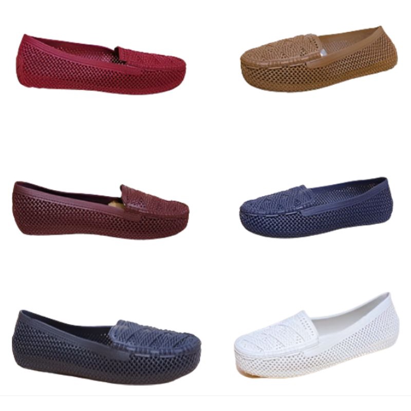 Flatshoes karet atau sepatu teplek anti air termurah sepatu kerja perempuan anti air no