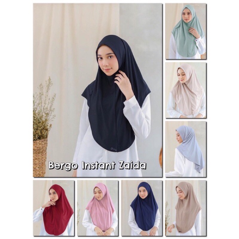 bergo instan zaida jersey jilbab sporty olahraga