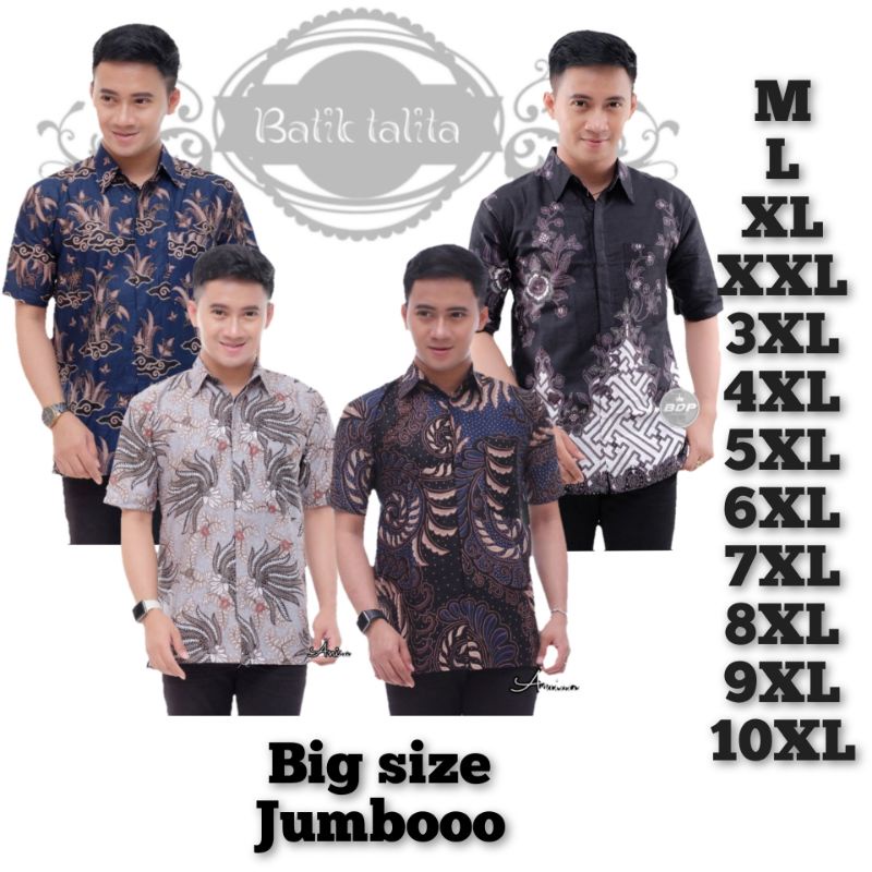 KEMEJA BATIK PRIA LENGAN PENDEK BIG SIZE JUMBO M.L.XL.XXL.3XL.4XL.5XL.6XL.7XL.8XL.9XL.10XL