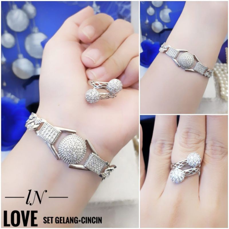 Xuping Set perhiasan Gelang dan Cincin W678