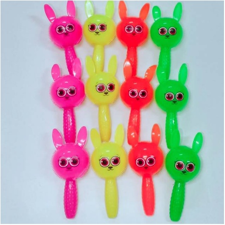 Rubber Stick Toy Mainan Bayi &amp; Anak Kelinci LED Hand Stick