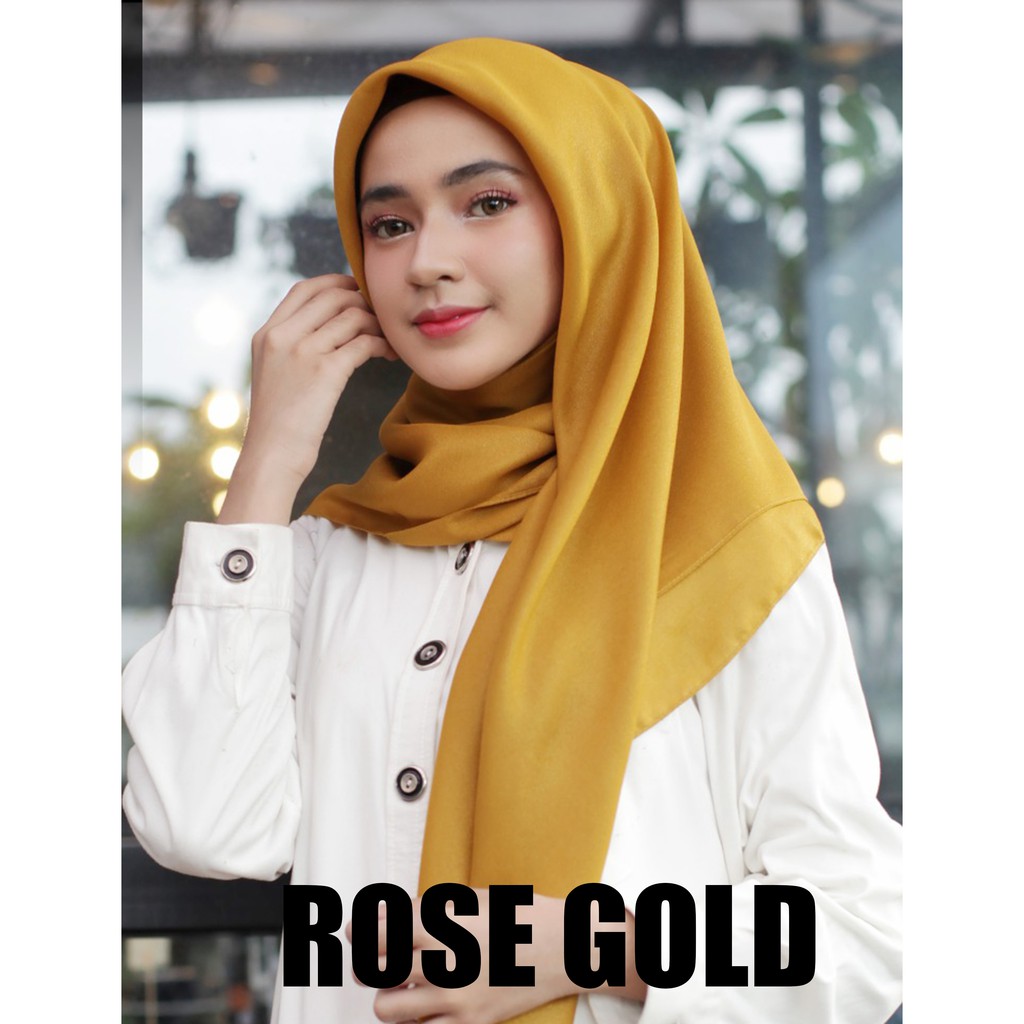 Jilbab Segi Empat Shinar Glamour  110 x 110 CM-ROSE GOLD