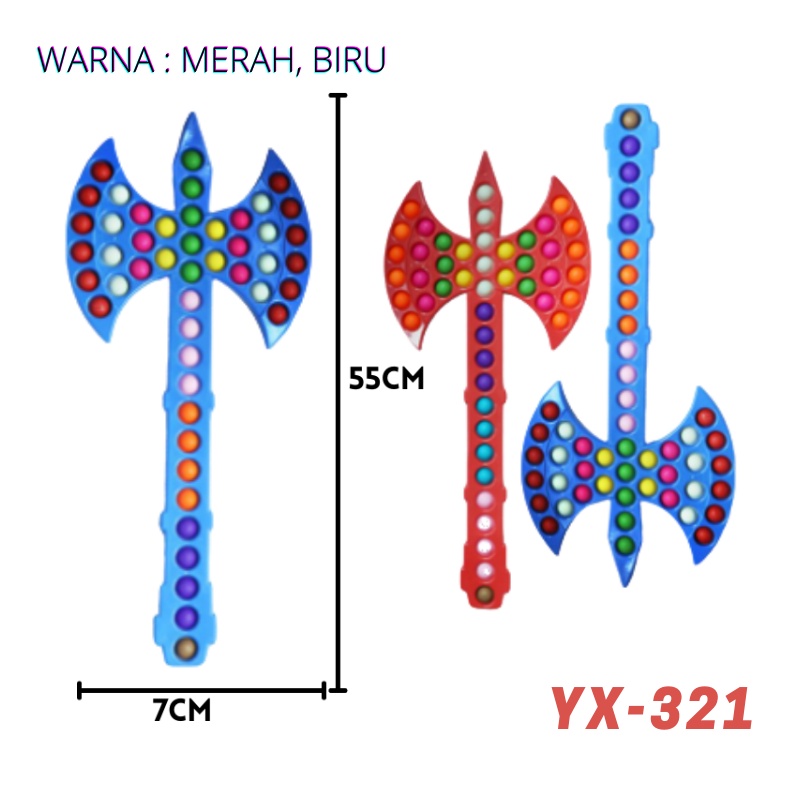 (MI) Mainan Pop It Simple Dimple Pedang Kapak Mainan Anak Senjata Terbaru-KAPAK