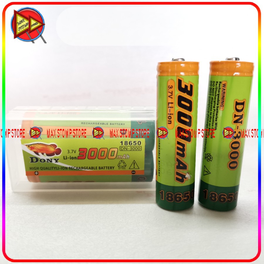 Baterai Cas Battery 18650 3000mAh 3.7V Li Ion Dony Original per 1 Pcs