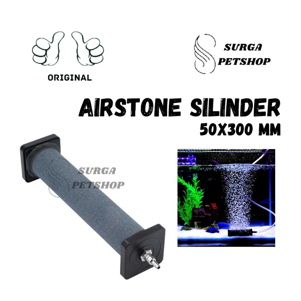 AIRSTONE SILINDER ukuran 5 X 30 CM 50 X 300 mm Batu Aerator buble air stone aerasi gelembung udara h