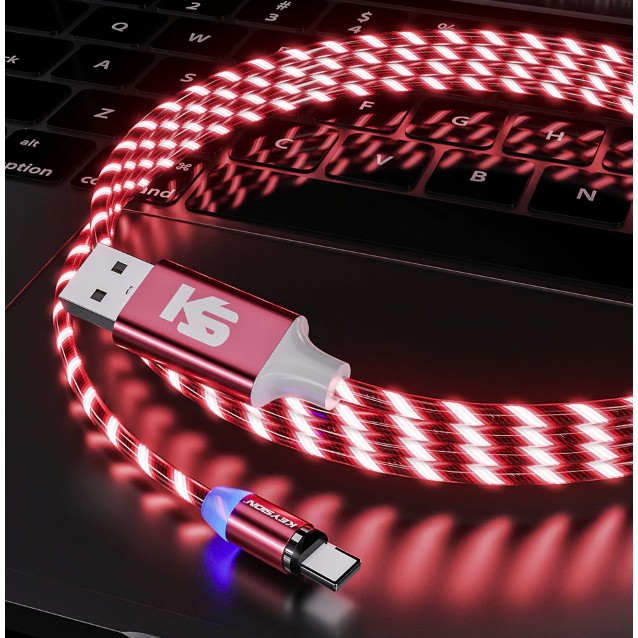 Keysion Kabel Charger Magnetik Dengan LED - Bergaransi 6 bulan