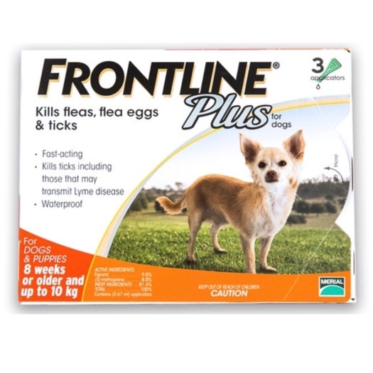 Obat Kutu Anjing Frontline for dogs &amp; puppies 8 weeks or older and up to 10kg (box)