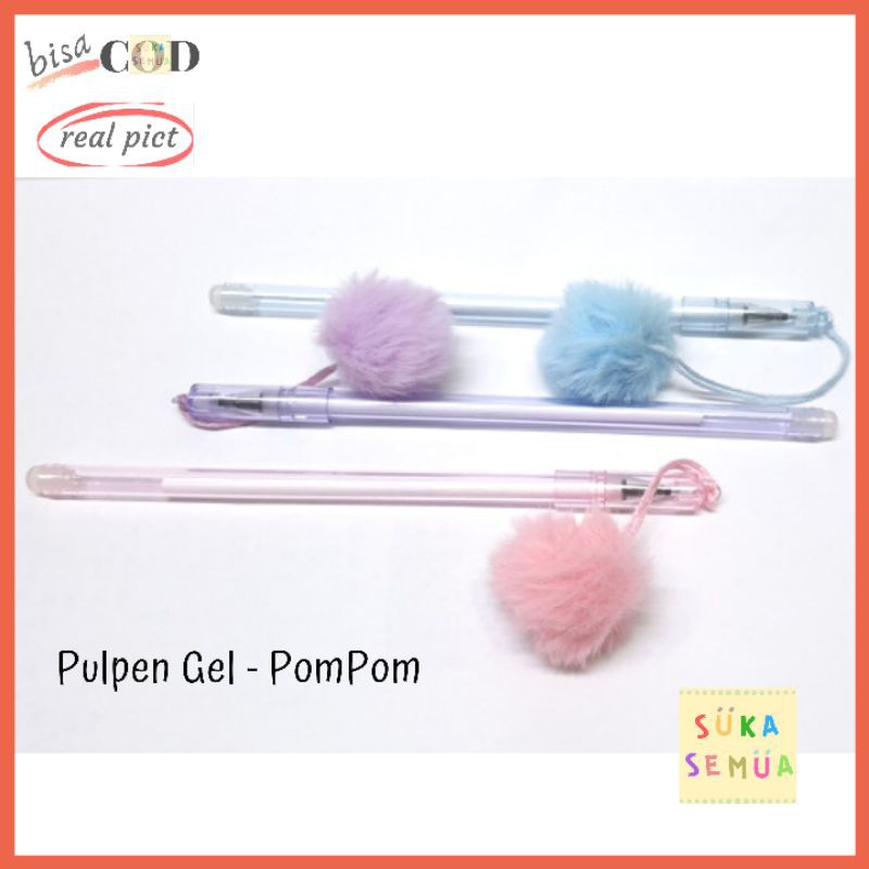 

Pena PomPom // Bolpen Pen GelPen Pulpen Gel Jeli Jely Jelly Karakter Bola Bulu Lucu Murah - COD Bdg