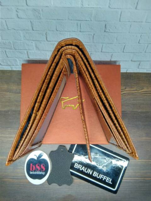 Dompet Kulit Pria / Dompet Motif Serat Kayu BRAUN B / Murah