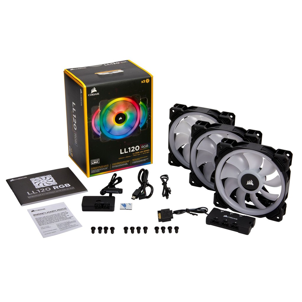 Coolerfan Corsair LL120 RGB (Three Pack) - With Lighting Node PRO - 12CM Fan