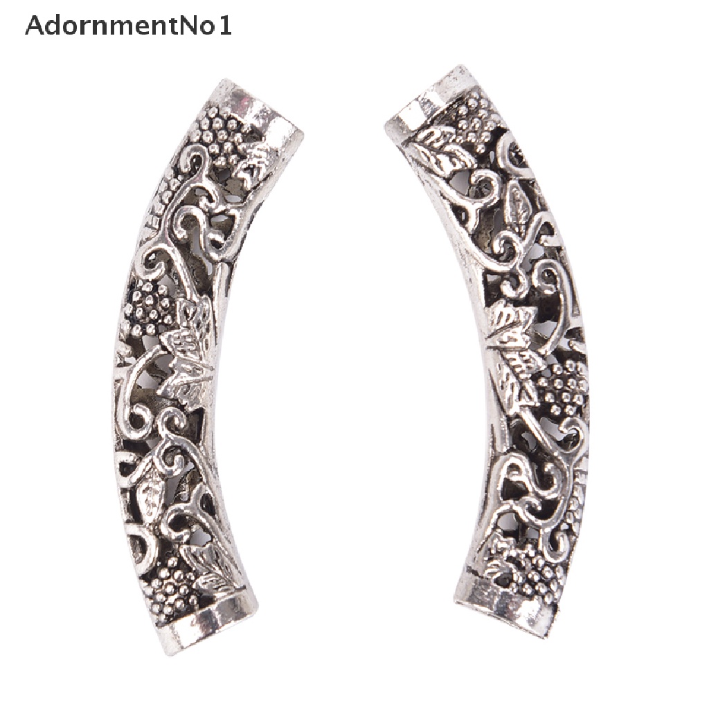 (AdornmentNo1) Manik-manik Viking Cuff Silver Tibet Untuk Aksesoris Rambut Gimbal / Jenggot