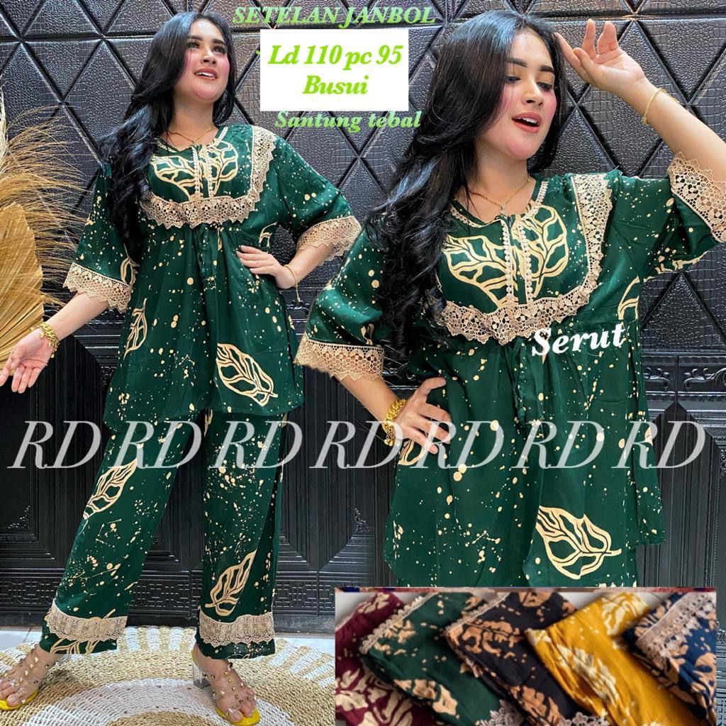 SETELAN CP RENDA MOTIF VIRAL RAYON SANTUNG BUSUI