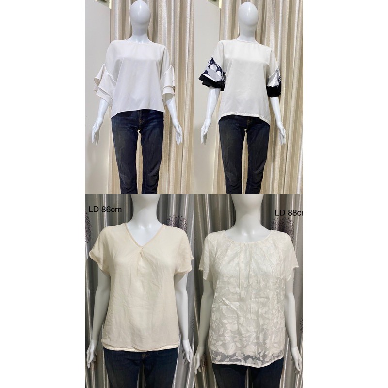 [2] THRIFT SHOP BRANDED BLOUSE POLOS MOTIF MURAH PUTIH / PINK / KUNING /  MERAH / BIRU / HIJAU MURAH