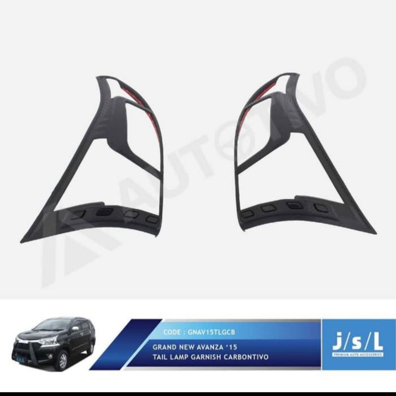 Garnish lampu belakang grand Avanza xenia/ tail lamp garnish chrome Carbon hitam  jsl