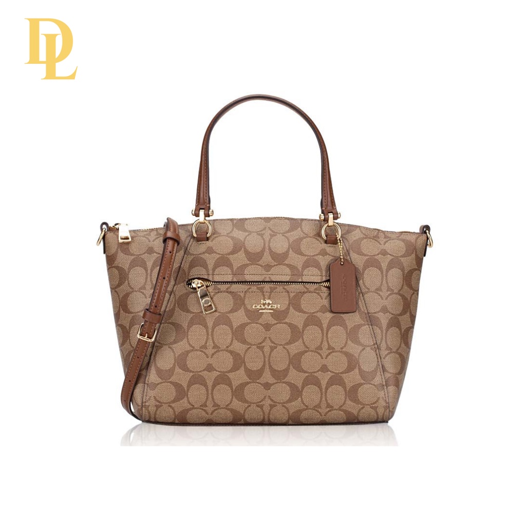 COACH PRAIRIE SATCHEL IN SIGNATURE CANVAS - KHAKI (COACH F79998)