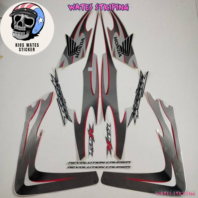 Striping Decal Polet Sticker honda tiger 2007 2008 tiger revo tiger kapal silver list body standar b
