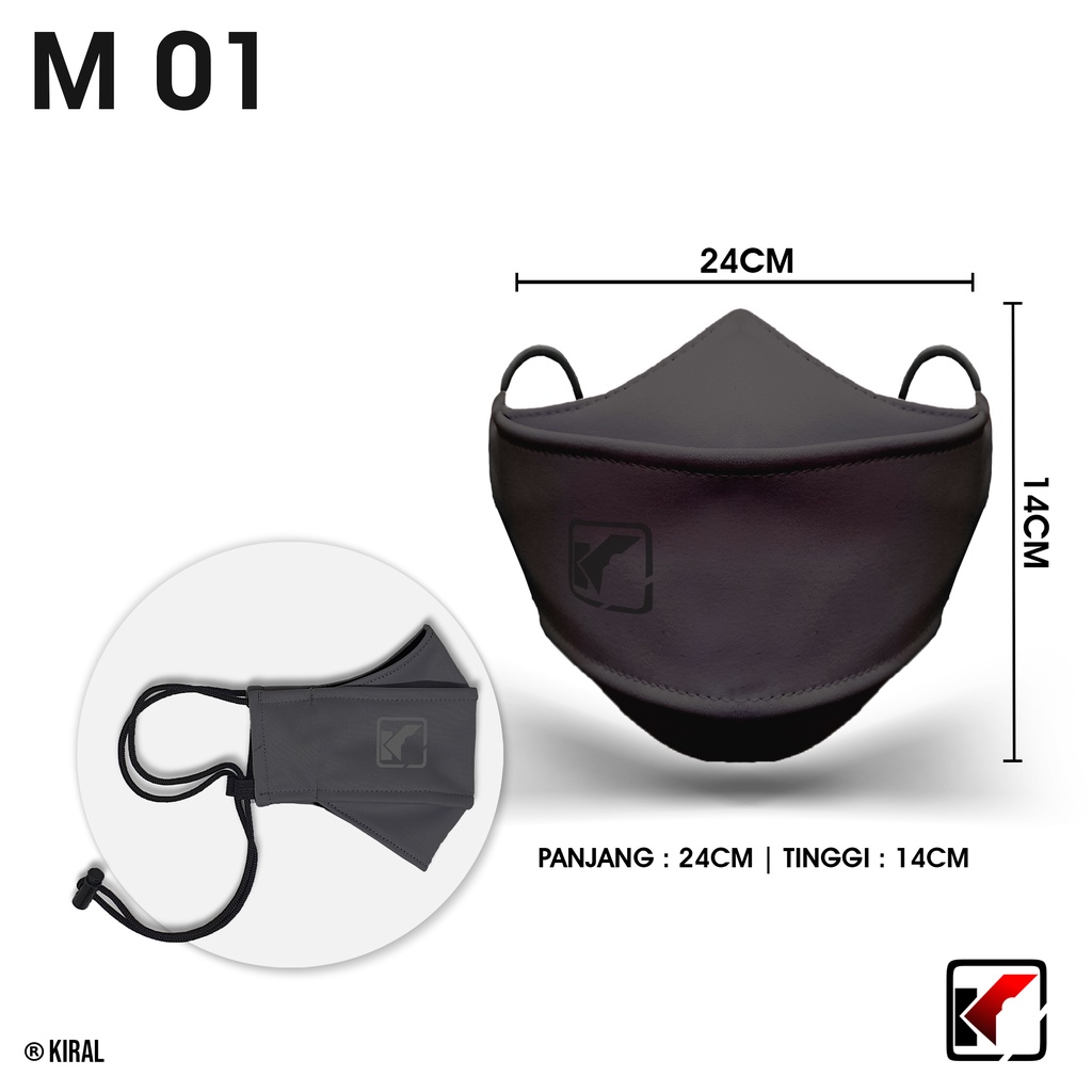 M-01 Masker Kain 3 ply Lapis Hijab Distro Korea Headloop Earloop Motif Pria Cowok Premium Keren