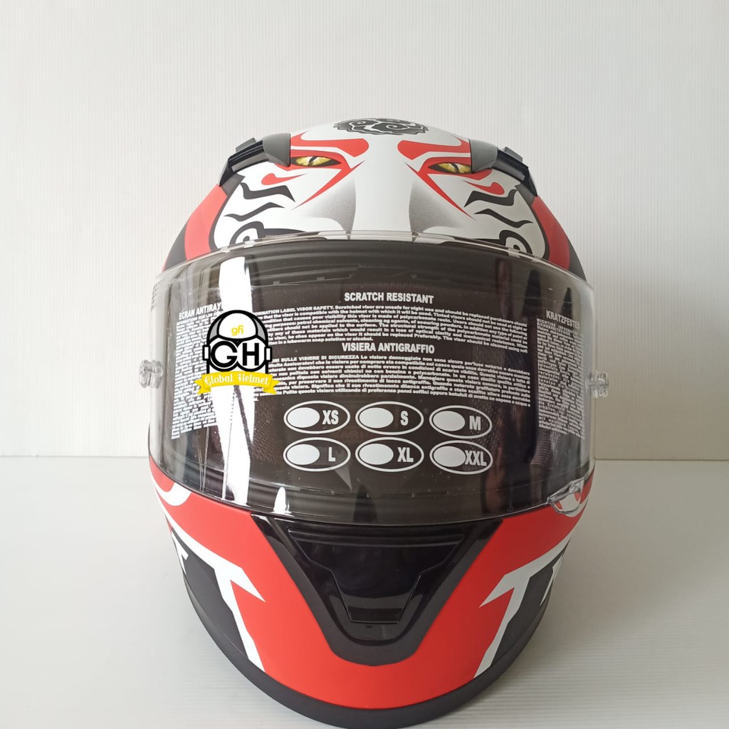 HELM KYT R10 KABUKI CAT GUNMATE MATT RED KYT R-10 FLAT &amp; PINLOCK READY KABUKI CAT GUNMATE MATT RED