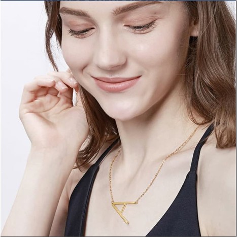 Fifi Fashion Kalung GOLD  Anti Karat Inisial Nama Huruf 2.5 CM