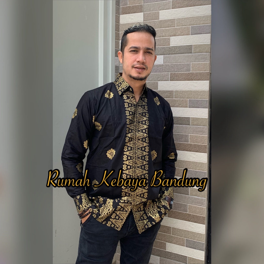 KEMEJA COUPLE ASHANTY NIA MAUDY BATIK JUPRI MOTIF SONGKET PALEMBANG(FOTO CEWEK TERPISAH)