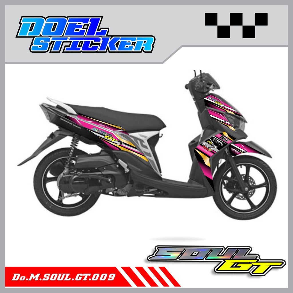 Sticker Striping Yamaha MIO SOUL GT List Variasi Hologram , Crome Doel 009