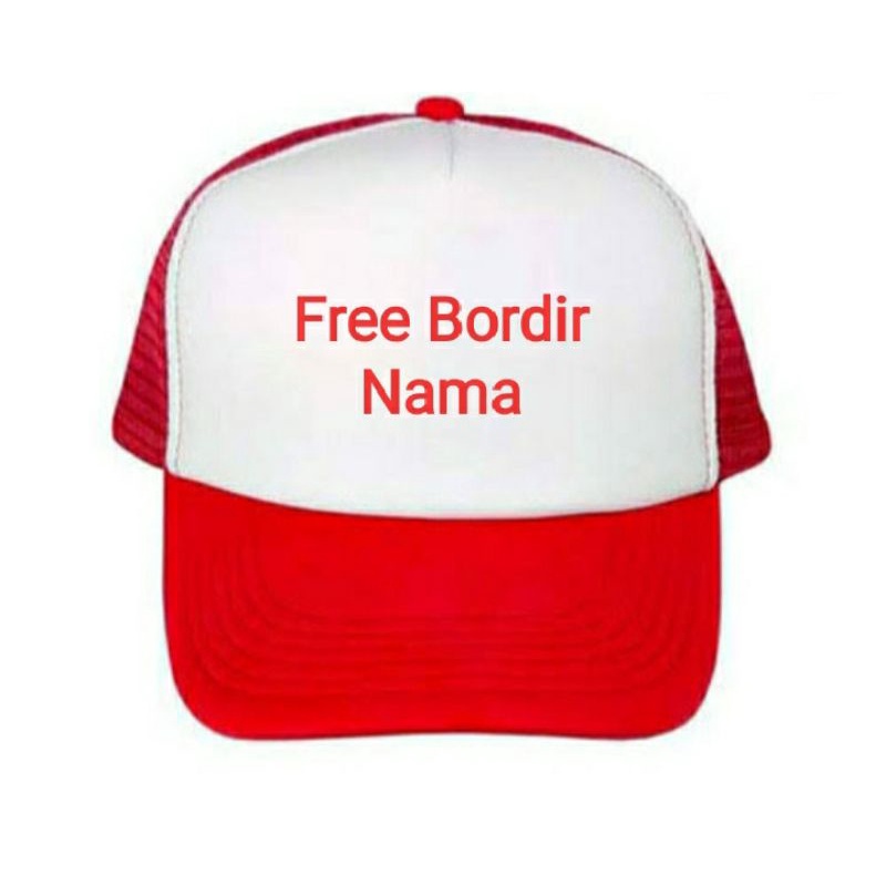 Topi Jaring Dewasa Free Bordir Nama