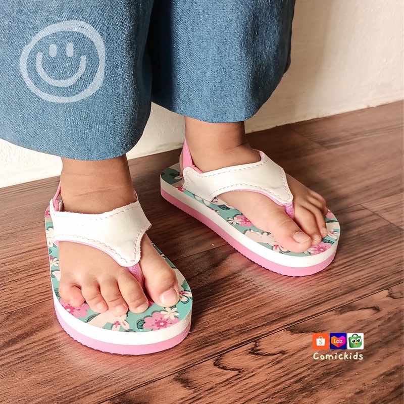 Sandal Jepit Anak Perempuan Comickids Sendal Bayi 1 Tahun Balita Bunny Flip Flop Girl Green Rabbit